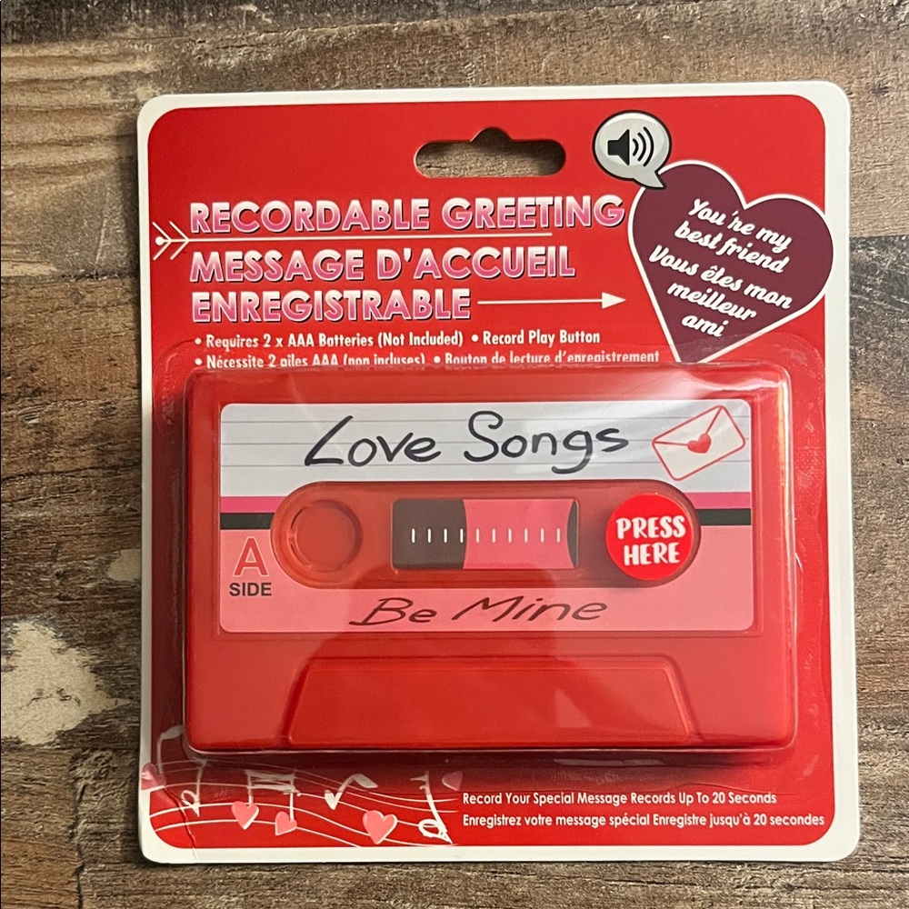 Valentine’s Red Recordable Greeting Cassette